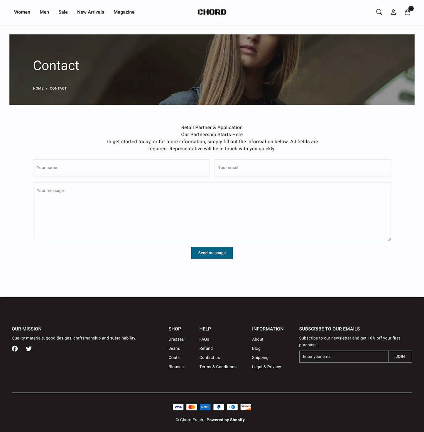 Chord Fresh Template Case - Page - Contact